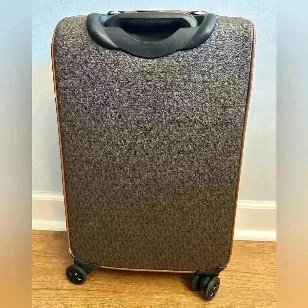 Michael Kors Monogram Carry On Luggage Brown - Picture 2 of 15